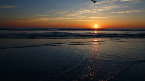 Daybreak Sea Loop with Audio Stock Footage 37450232