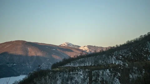 Daybreak timelapse  Pink sunset Stock Footage 231000973