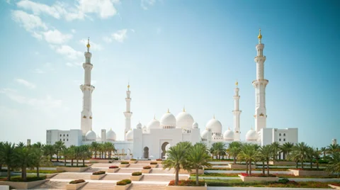 Daylight abu dhabi mosque time lapse Stock Footage 37624714