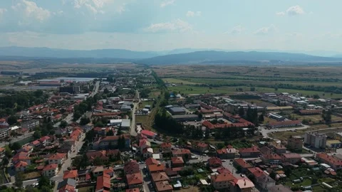 Daylight atmosphere over Razlog Bulgaria aerial Vídeo Stock 344057922