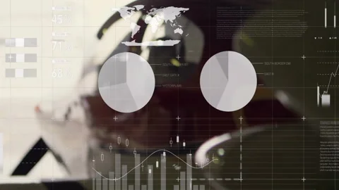 Daylight entering left starting gauges fading on fuselage, animating charts 動画素材 311224435
