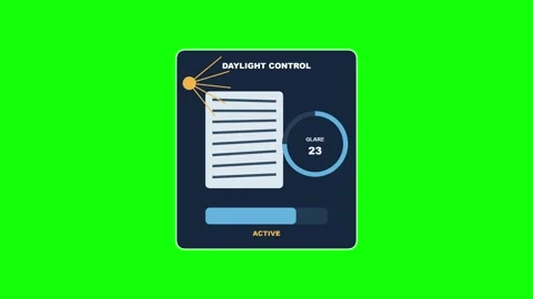 Daylight Glare Control Active Green Screen Overlay Vidéo 345216832