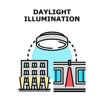 Daylight illumination concept for modern building design Ilustración de archivo