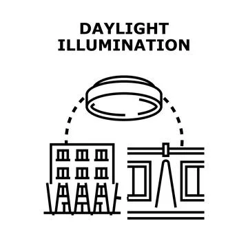 Daylight illumination concept for modern building design Ilustración de archivo