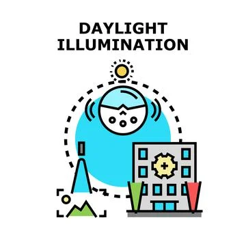 Daylight illumination measuring system controlling energy consumption Stock Illustration