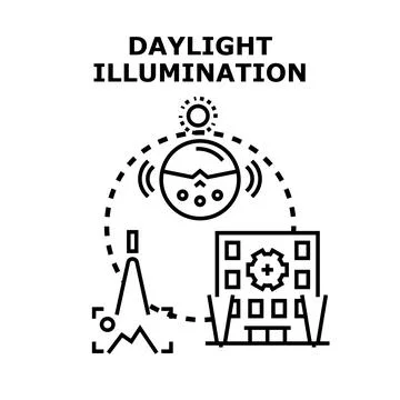 Daylight illumination measuring system controlling energy consumption Stock Illustration