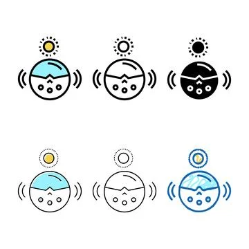 Daylight modern sensor lighting control color icon vector Stock Illustration