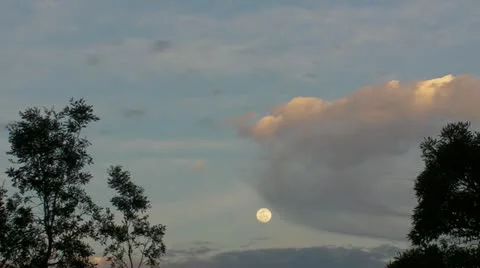 Daylight moon covered by cloud 1 Stock Footage 10914222