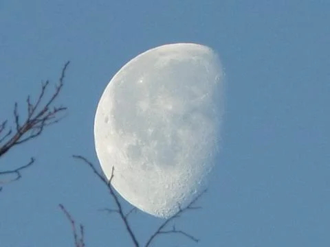 Daylight moon Foto stock