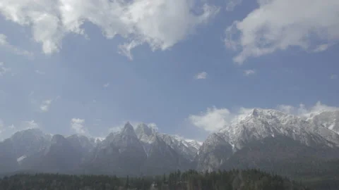 Daylight mountain timelapse on winter Stock Footage 146132722