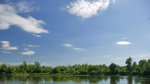 Daylight Nature Timelapse of river with trees Stock Footage 93607930