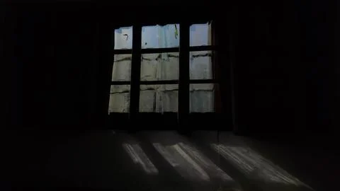 Daylight Rays in a Dark Interior Stock Photos