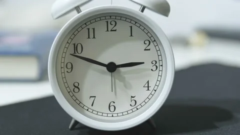 Daylight saving backward time clock timelapse,fast time flow,analog clock motion Stock Footage 220890530
