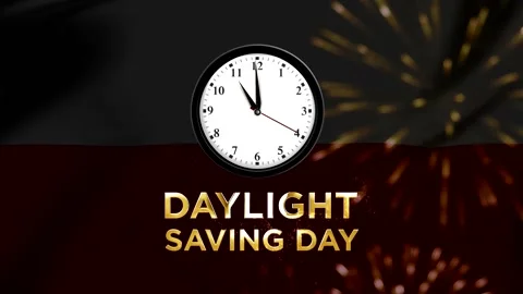 Daylight saving day celebration concept with an analog wall clock and glowi.. 스톡 동영상 346541264