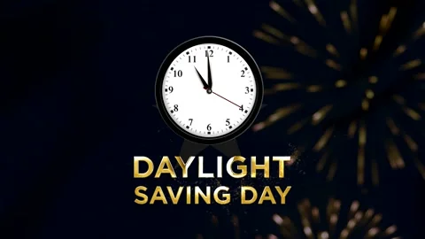 Daylight saving day celebration concept with an elegant wall clock and luxu.. Stock Footage 346541271