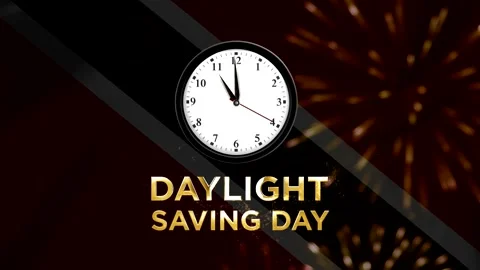 Daylight saving day concept featuring a round analog wall clock showing tim.. 스톡 동영상 346541281