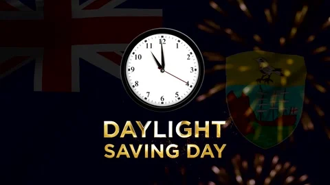 Daylight saving day concept featuring an analog clock face on a Saint Helen.. Stock Footage 346541299
