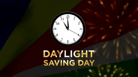 Daylight saving day concept featuring an analog wall clock with golden ligh.. 스톡 동영상 346541419