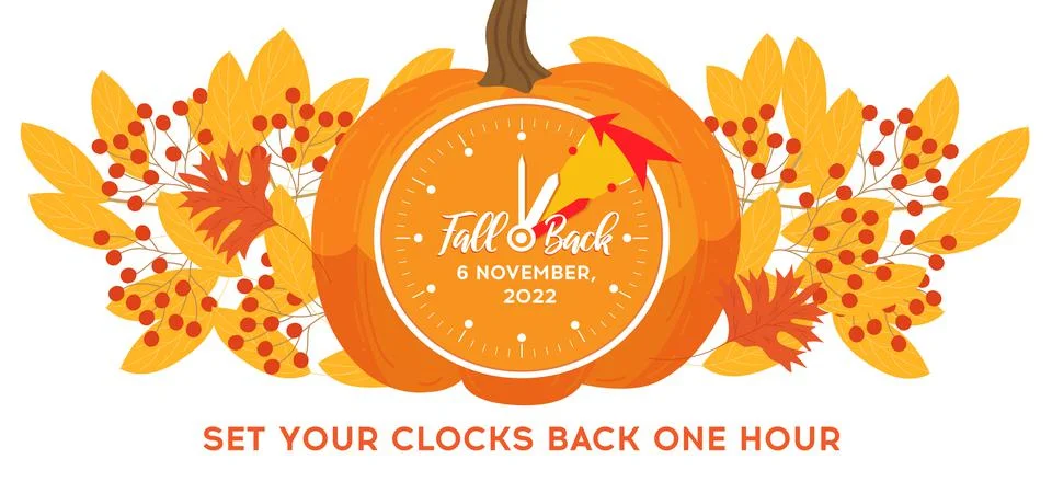 Daylight saving time, 2022 concept. Alarm clock and calendar date of November Stock Illustration