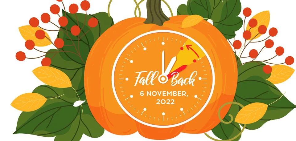 Daylight saving time, 2022 concept. Alarm clock and calendar date of November Stock Illustration