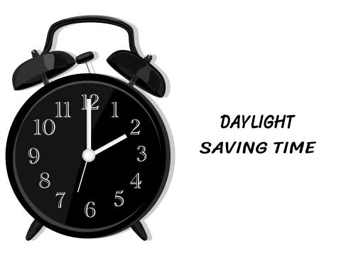 Daylight saving time and black clock Stock Illustration