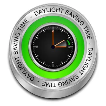 Daylight saving time button - 3D illustration Stock Illustration