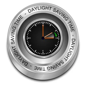 Daylight saving time button - 3D illustration Stock Illustration