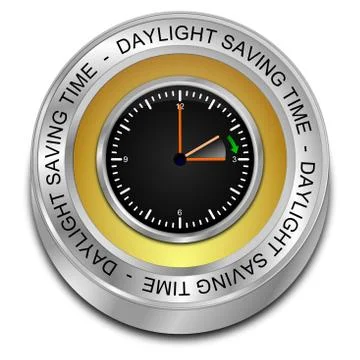 Daylight saving time button - 3D illustration Illustrazione stock