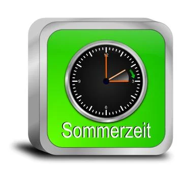 Daylight saving time button - in german 스톡 일러스트