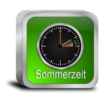 Daylight saving time button - in german Illustrazione stock