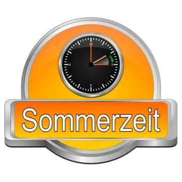 Daylight saving time button – in german - 3D illustration Stock Illustration