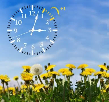 Daylight Saving Time. Change clock to summer time. Stock Photos