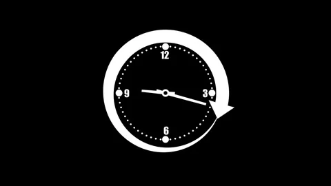 Daylight Saving Time Change Isolated, Isolated of a clock with an arrow ind.. Stock Footage 307063165