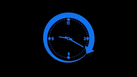 Daylight Saving Time Change Isolated, Isolated of a clock with an arrow ind.. Stock Footage 307063194