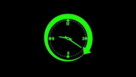 Daylight Saving Time Change Isolated, Isolated of a clock with an arrow ind.. Stock Footage 307063222