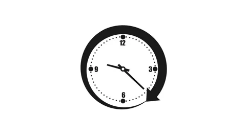 Daylight Saving Time Change Isolated, Isolated of a clock with an arrow ind.. Stock Footage 307063243