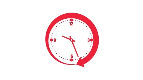 Daylight Saving Time Change Isolated, Isolated of a clock with an arrow ind.. Stock Footage 307063265