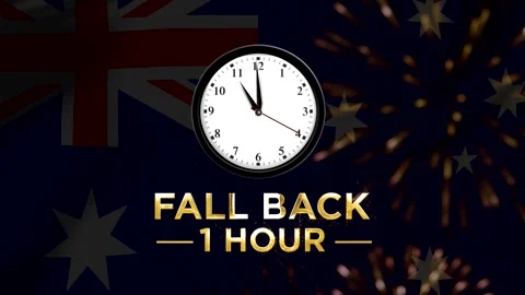 Daylight saving time concept with a clock showing fall back one hour agains.. Stock-Footage 346542239