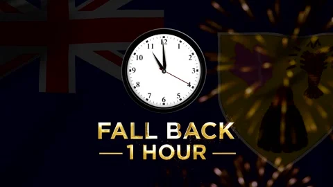 Daylight saving time concept featuring a clock over the Turks and Caicos Is.. Stock Footage 346542009