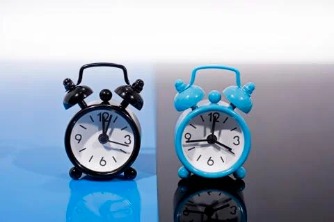 Daylight Saving Time. DST. Clock going to summer time. Turn time forward. Abs Stock Photos