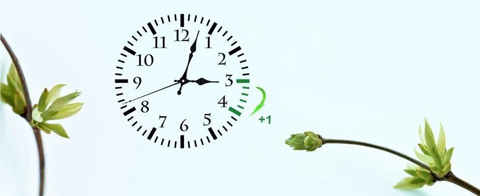 Daylight Saving Time. DST. Wall Clock going to winter time. Turn time forward Stock Photos