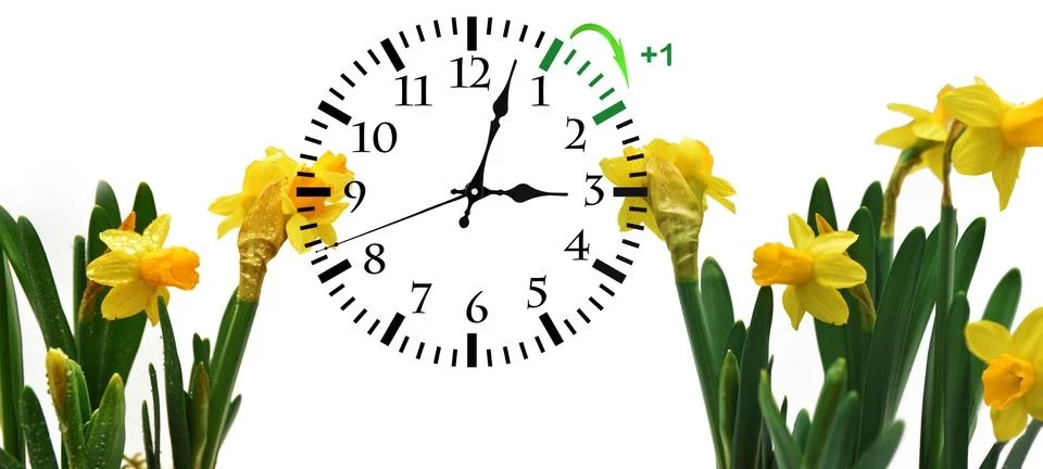 Daylight Saving Time. DST. Wall Clock going to winter time. Stock Photos