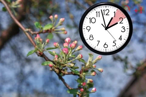 Daylight Saving Time. DST. Wall Clock going to winter time. Stock Photos