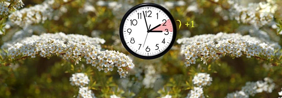 Daylight Saving Time. DST. Wall Clock going to winter time. Stock Photos