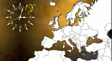 Daylight Saving Time. DST. Wall Clock going to winter time. Turn time forward Stock Photos