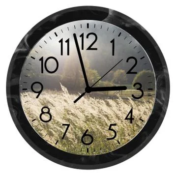 Daylight Saving Time. DST. Wall Clock going to winter time. Turn time forward Stock Photos
