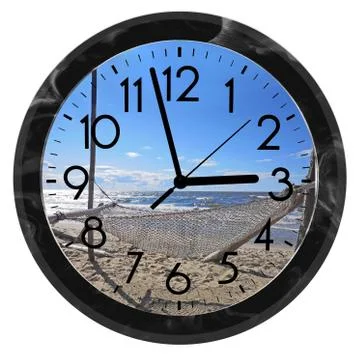 Daylight Saving Time. DST. Wall Clock going to winter time. Turn time forward Stock Photos