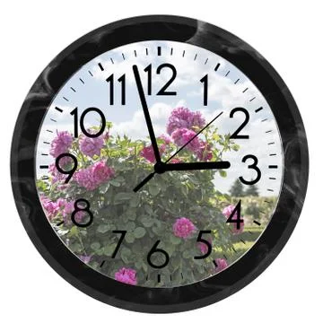 Daylight Saving Time (DST). Wall Clock going to summer time (+1). Turn time f Stock Photos