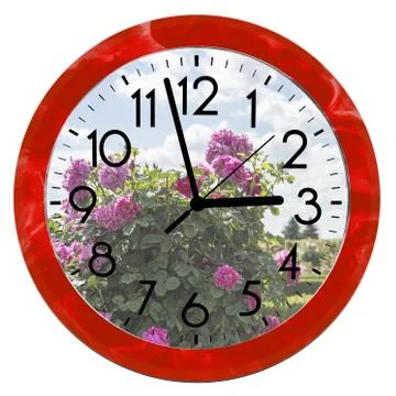 Daylight Saving Time (DST). Wall Clock going to summer time (+1). Turn time f Stock Photos