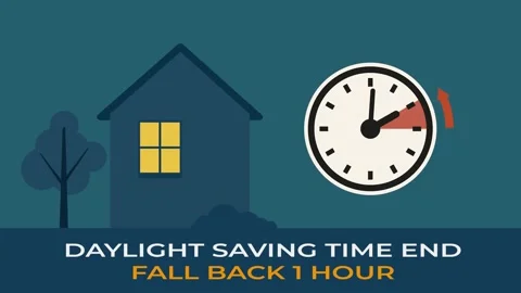 Daylight saving time ending, falling back one hour Vidéo 348132094